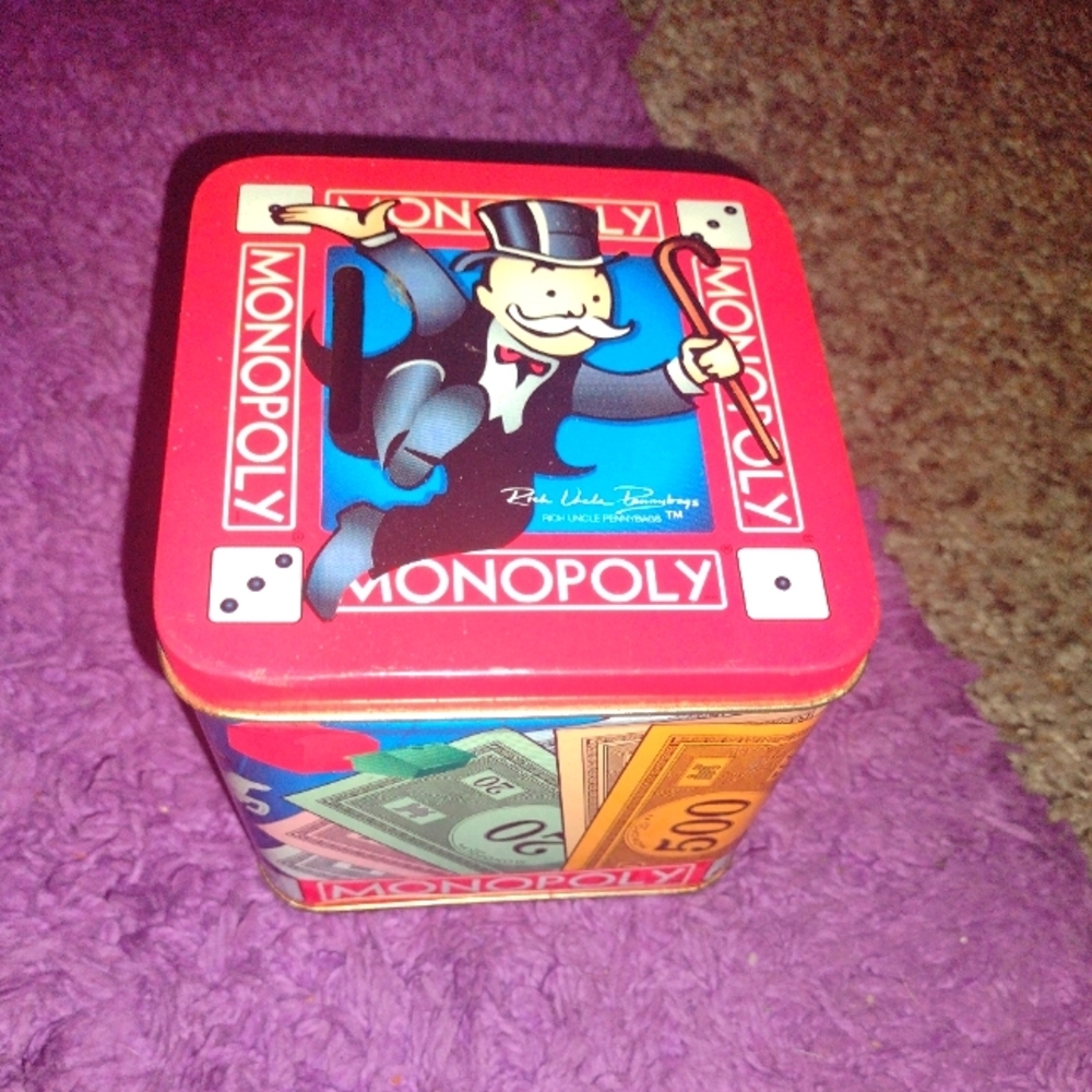 Vintage Monopoly Tin Bank